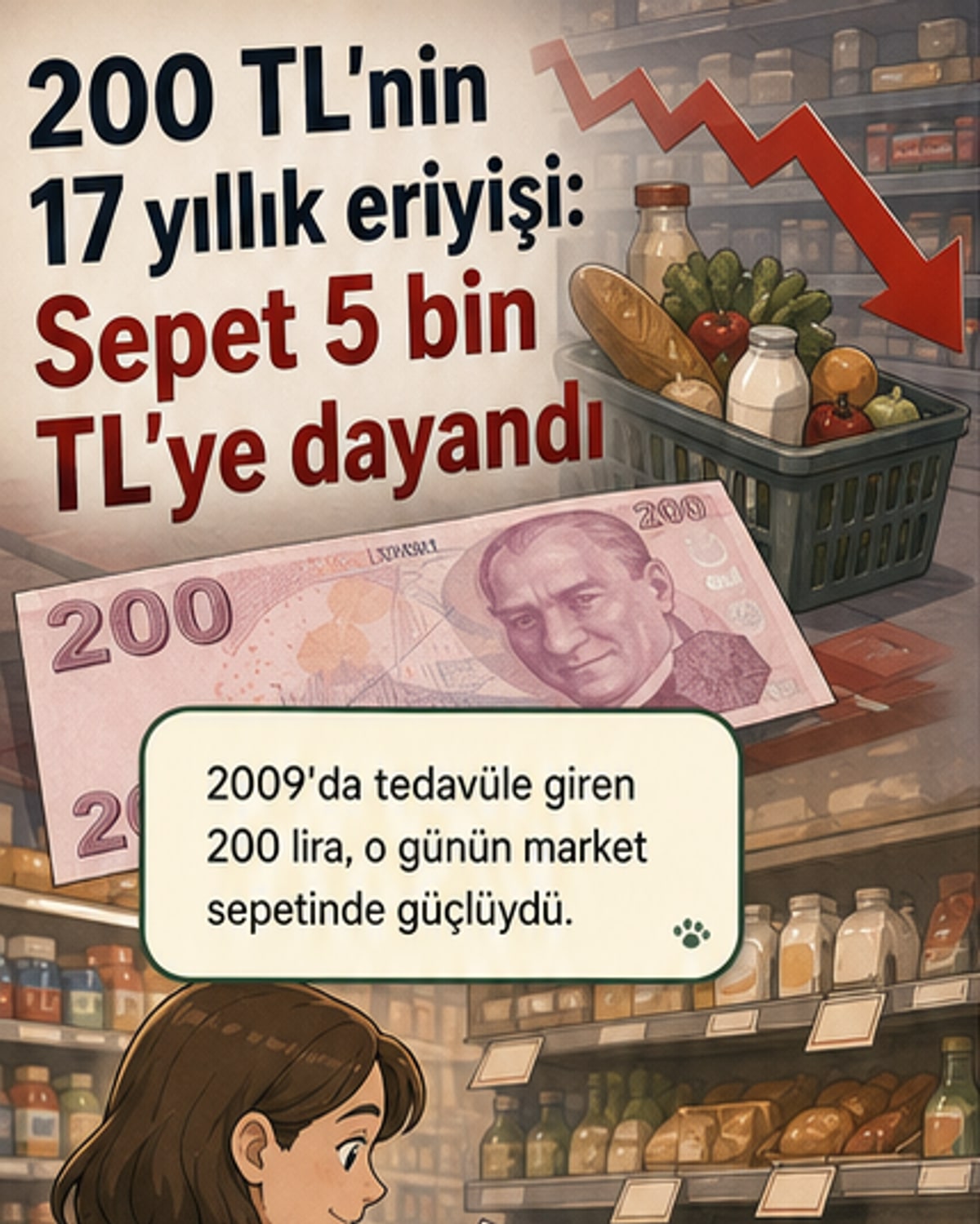 200 TL, 17 yılda 5 bin TL'ye denk