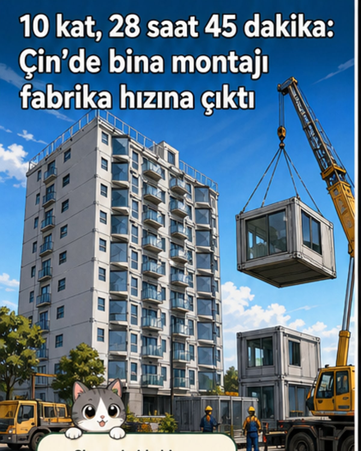 28 saatte 10 katlı bina yükseldi