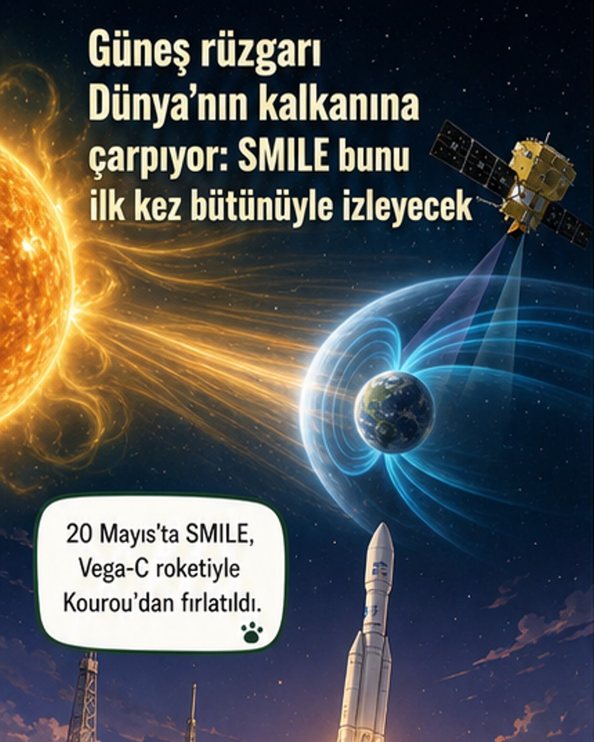 Güneş rüzgarlarını izleyecek uydunun adı SMILE