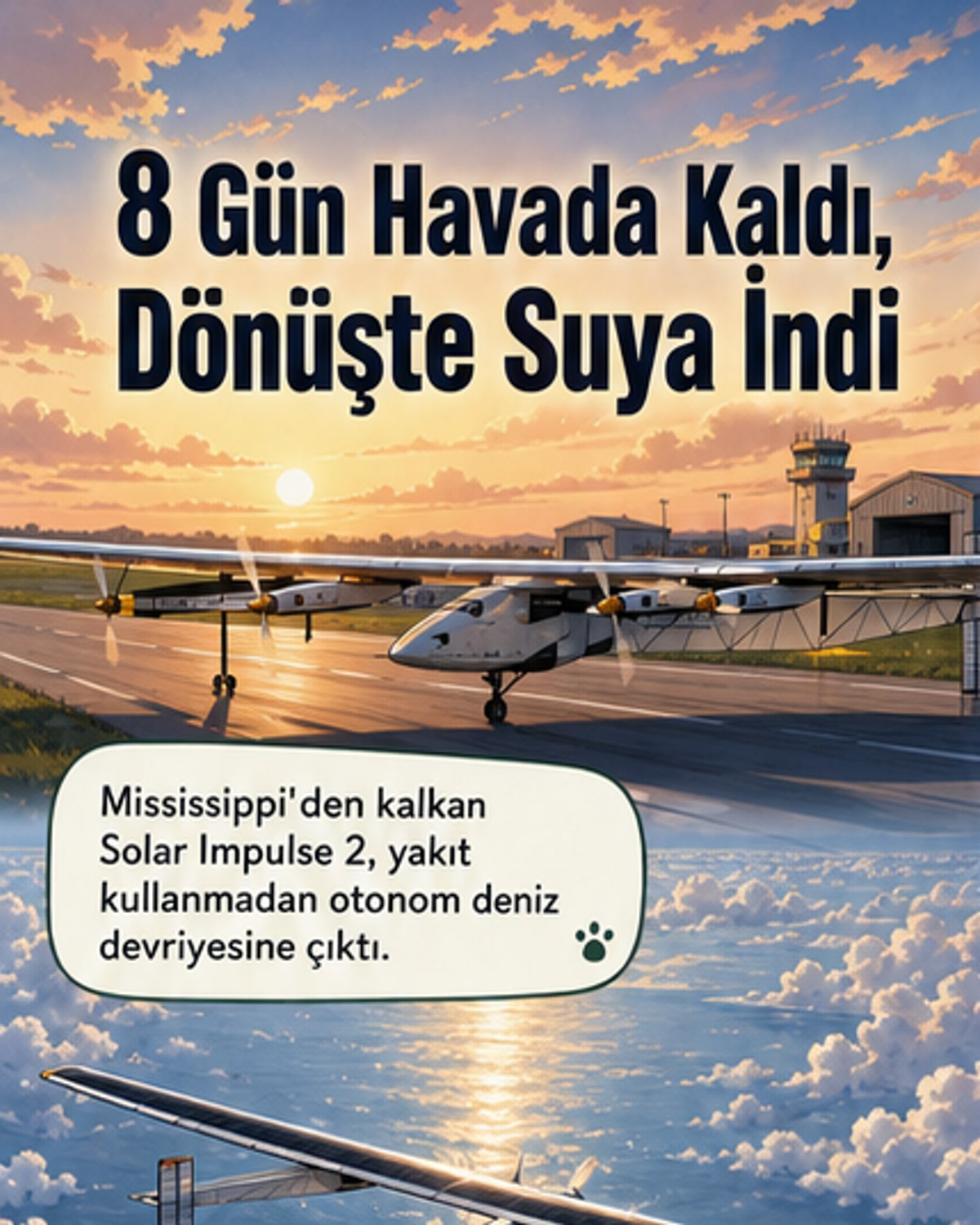 Yakıtsız 8 gün havada kaldı, rekor kırıldı