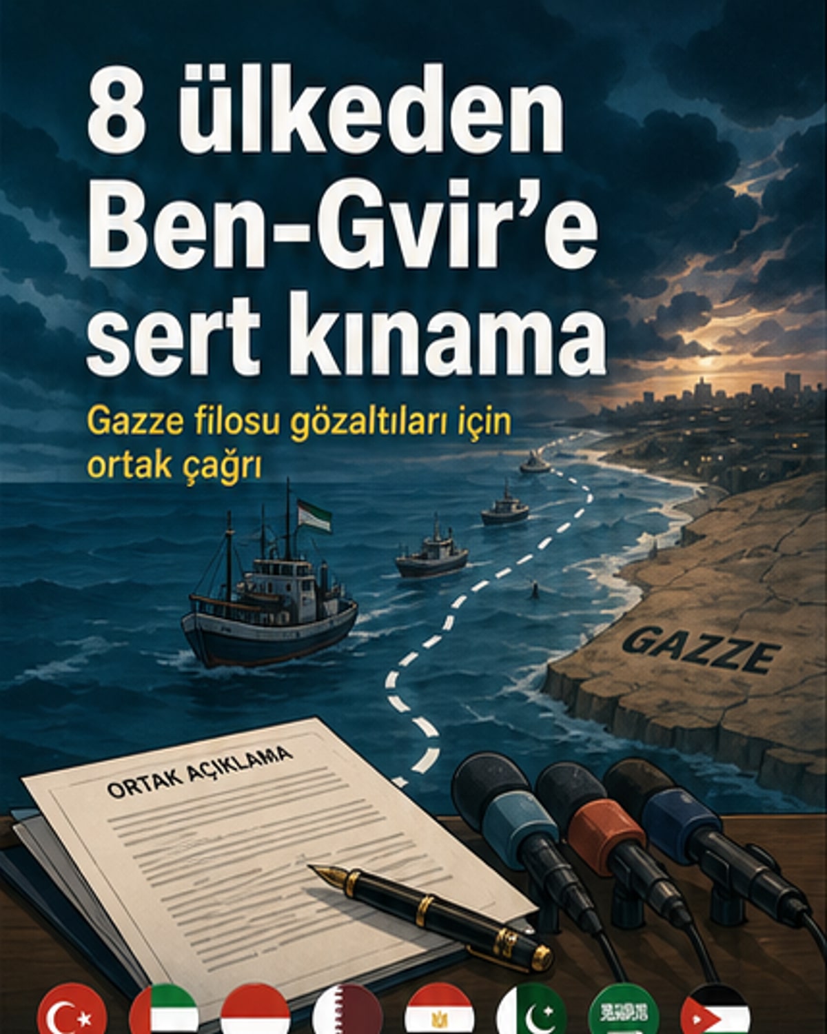 Türkiye ve 7 ülke, Gazze filosunda gözaltındakilere yapılan muameleyi kınadı