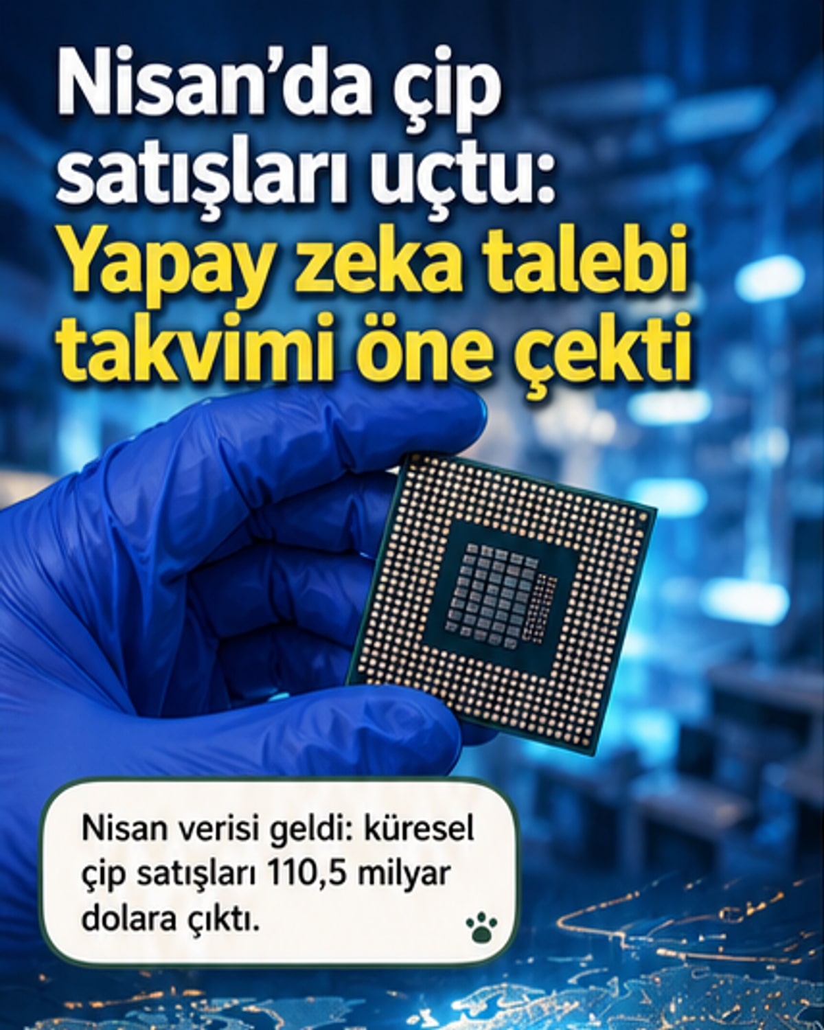 Küresel çip satışları nisan ayında neredeyse iki katına çıktı