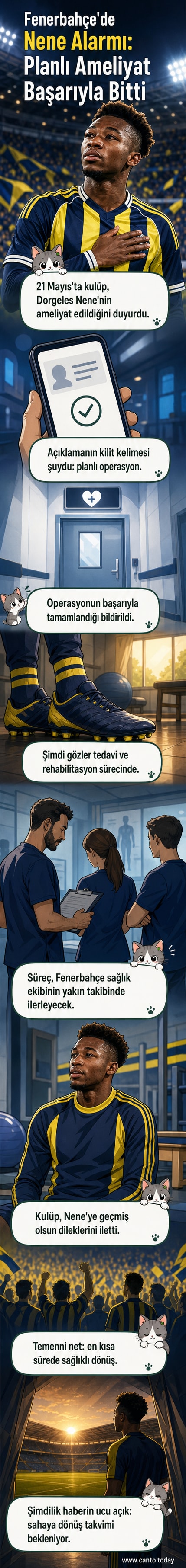 Fenerbahçe forması giyen bir futbolcunun sahada tedavi edilmesi sahnesi, arka planda taraftarlar.