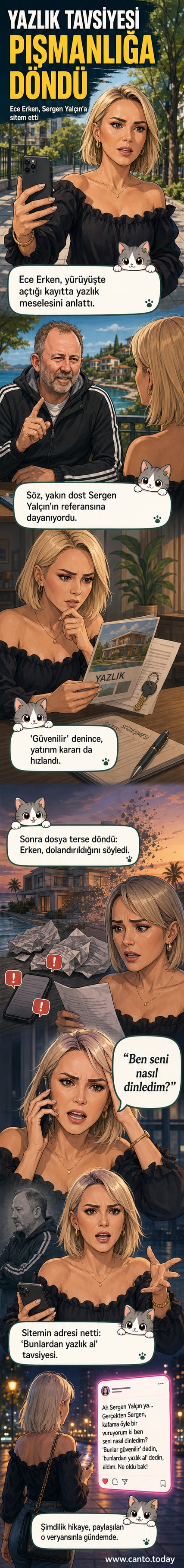 Ece Erken, Sergen Yalçın'ın tavsiyesiyle aldığı yazlıkta dolandırıldığını anlatıyor.
