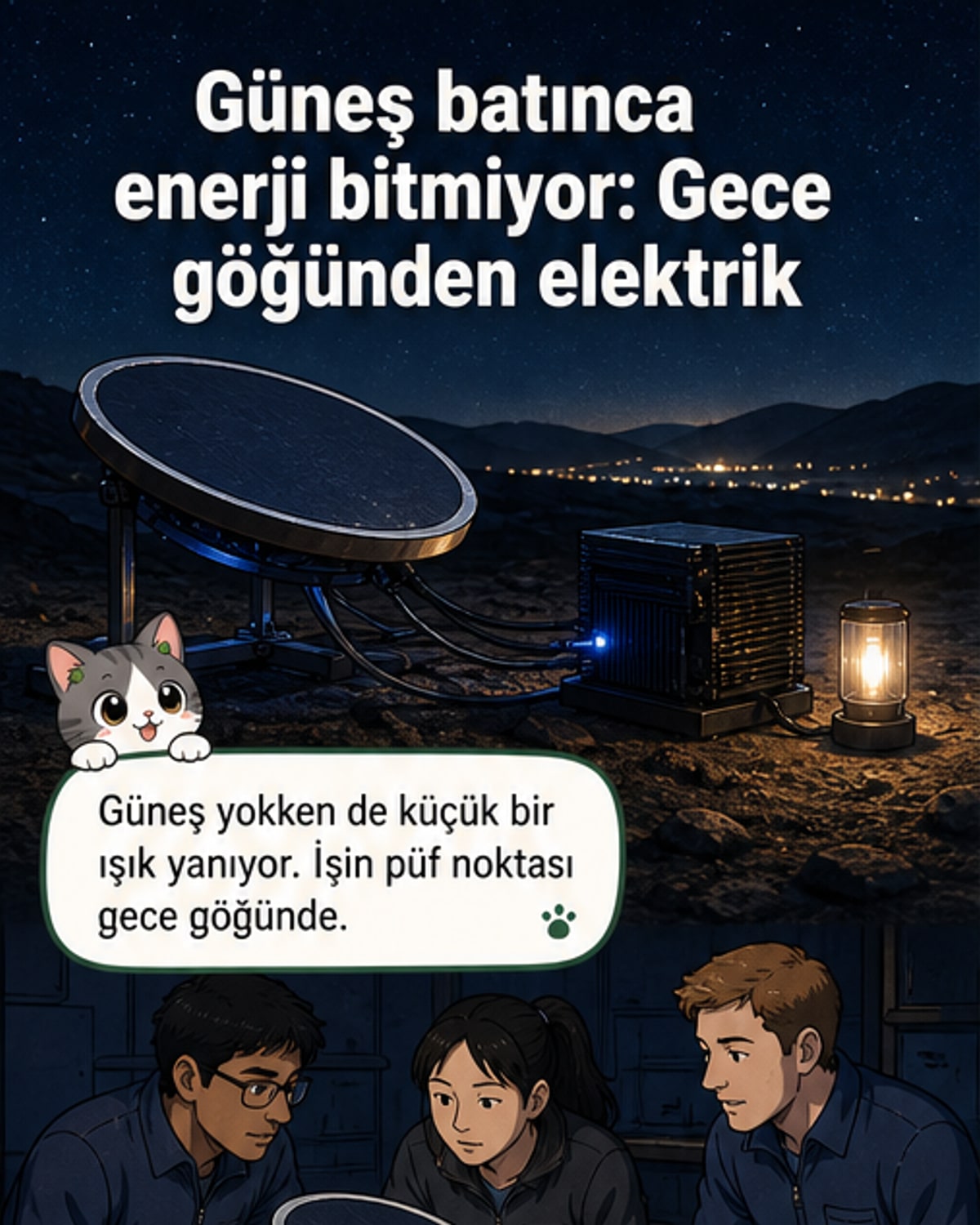 Gece karanlığından elektrik üretildi