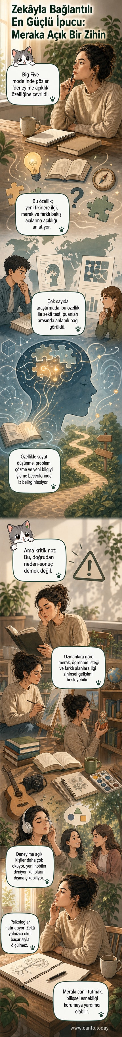 Beyin ve kalp sembollerinin çevrelediği 'deneyime açıklık' metnini içeren bir zihinsel gelişim grafiği