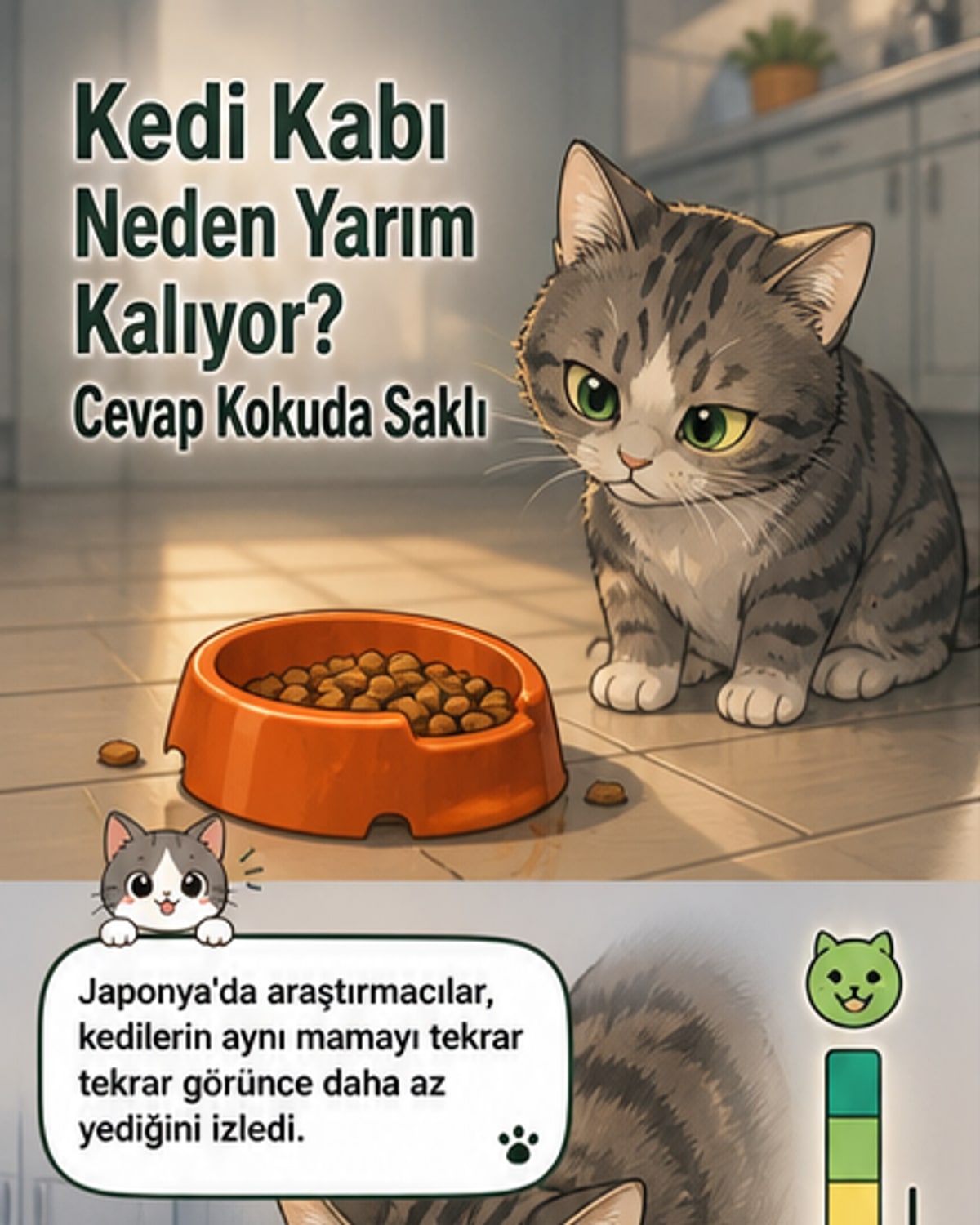 Kedi mama kabını neden yarım bırakıyor?