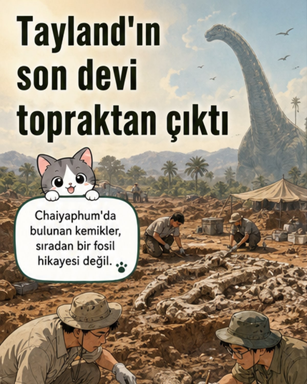 Tayland'da 27 tonluk dev dinozor keşfedildi