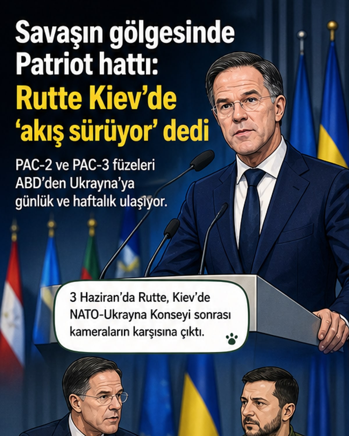 Rutte: Patriot füzeleri Ukrayna'ya düzenli gönderiliyor