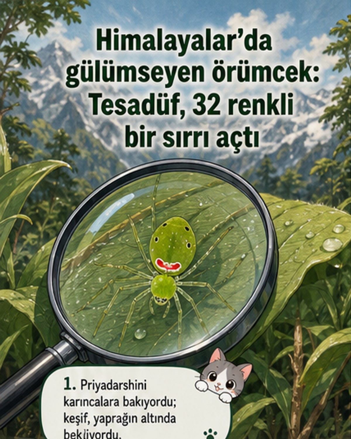 Himalayalar'da 'gülümseyen' yeni örümcek