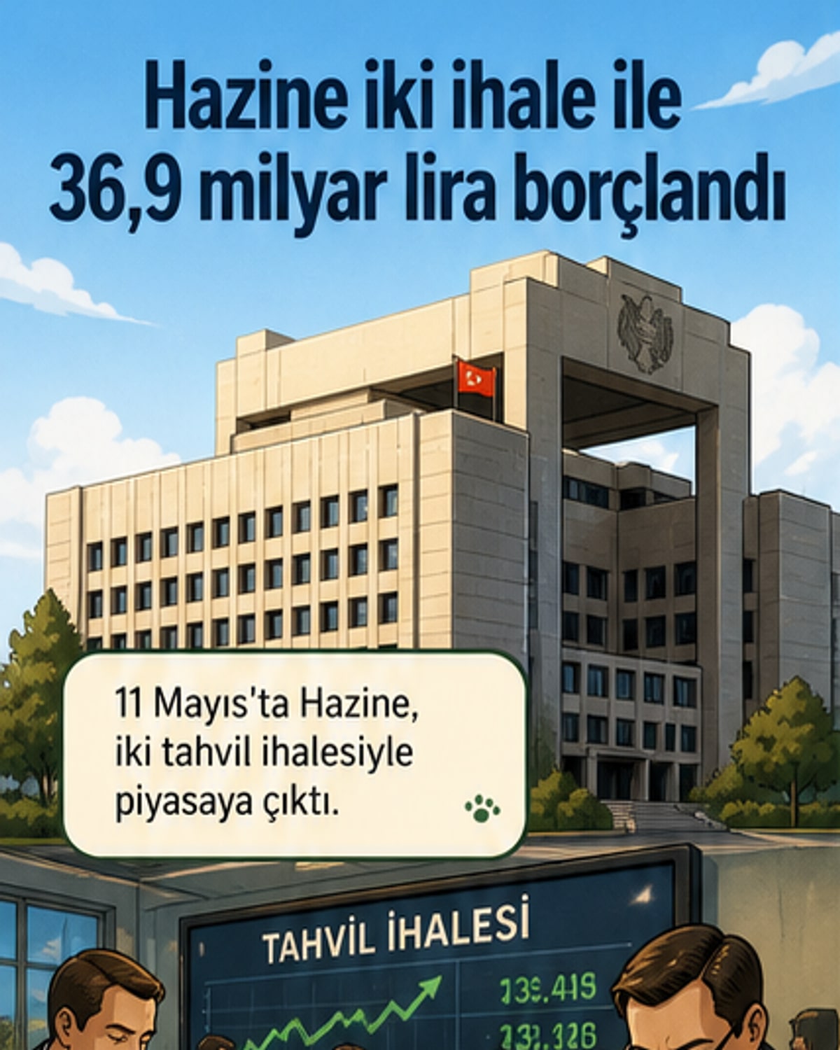 Hazine 36,9 milyar lira borçlandı