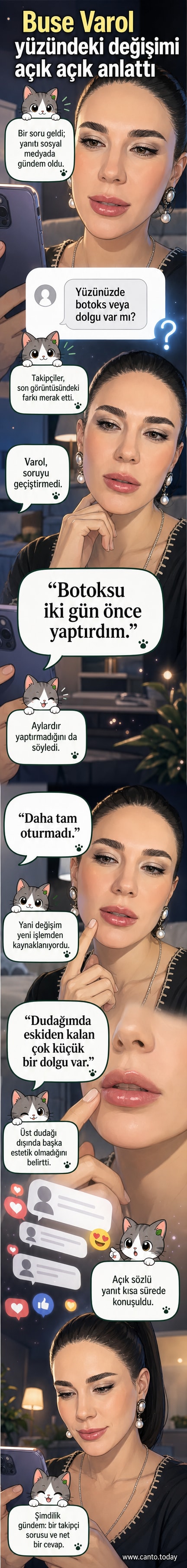 Buse Varol, Instagram'da takipçilerine estetik uygulamaları hakkında samimi bir açıklama yapıyor.