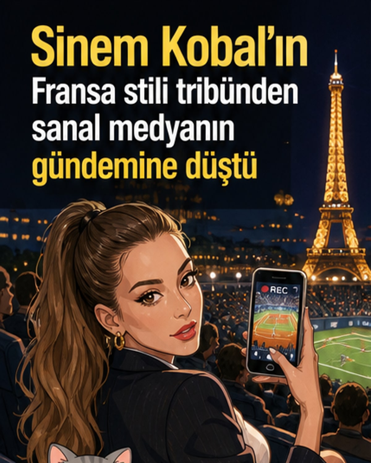 Sinem Kobal'ın Fransa karesi sosyal medyayı salladı