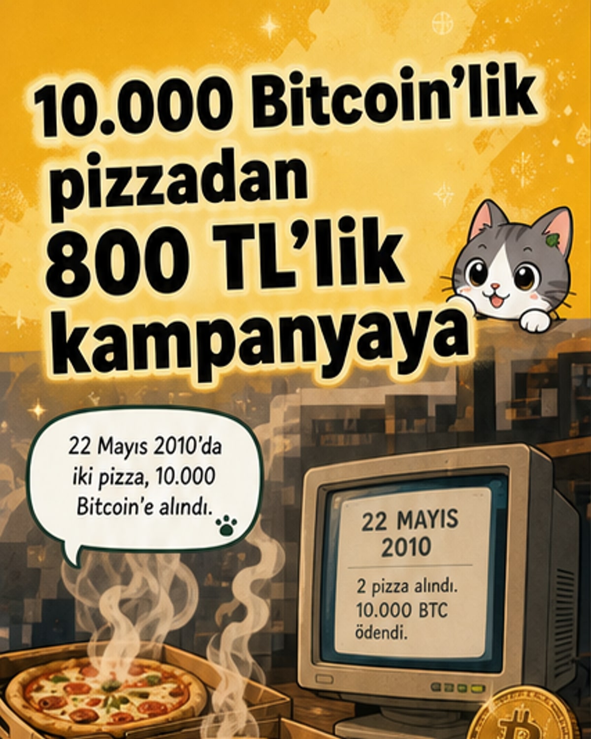 İlk kripto alımına 800 TL pizza hediye