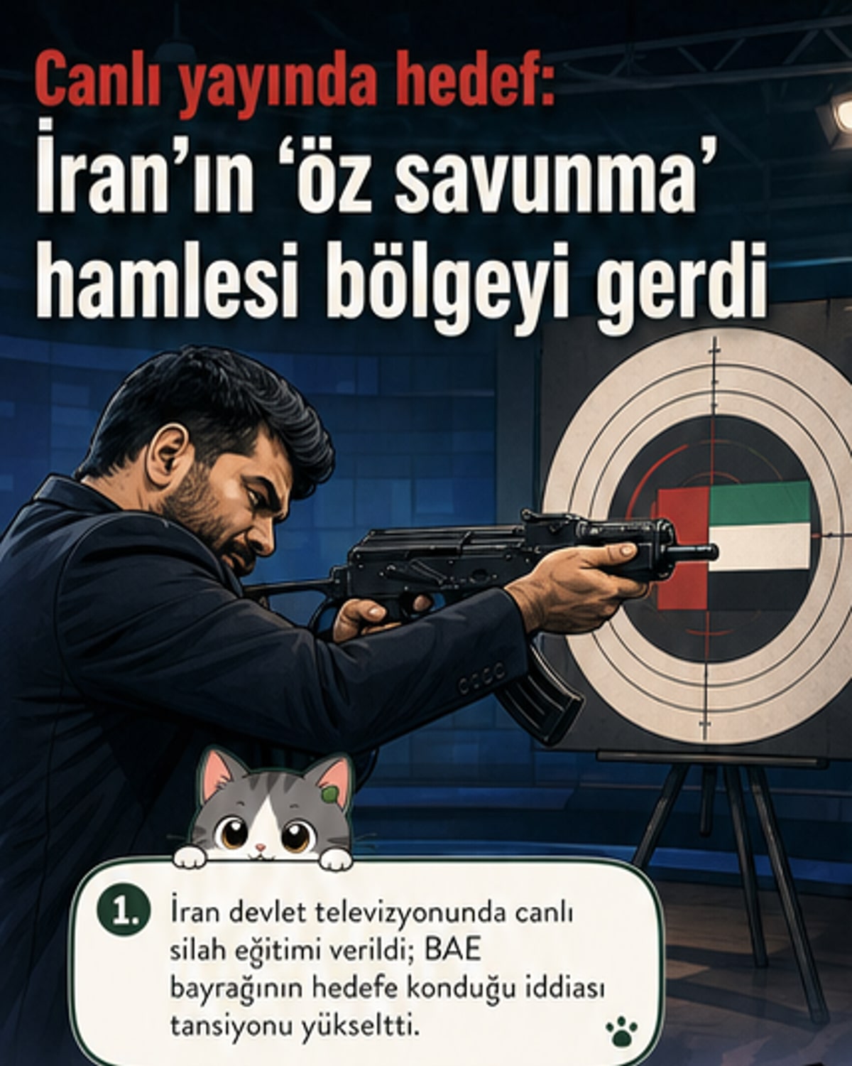İran'da savaş hazırlığı: Sivil eğitimde BAE bayrağı hedef alındı