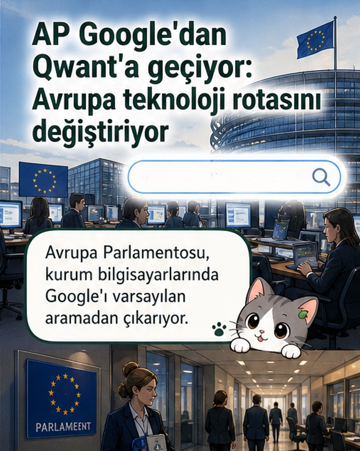 Avrupa Parlamentosu Google'dan Qwant'a geçiyor