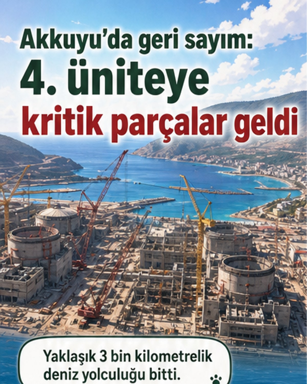 Akkuyu NGS'nin 4. ünitesi için buhar jeneratörleri geldi