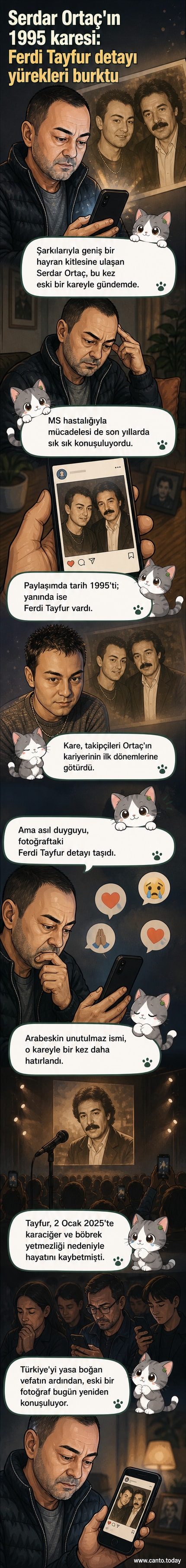 Serdar Ortaç ve Ferdi Tayfur’un 1995 yılında sahne paylaştığı siyah-beyaz bir fotoğraf