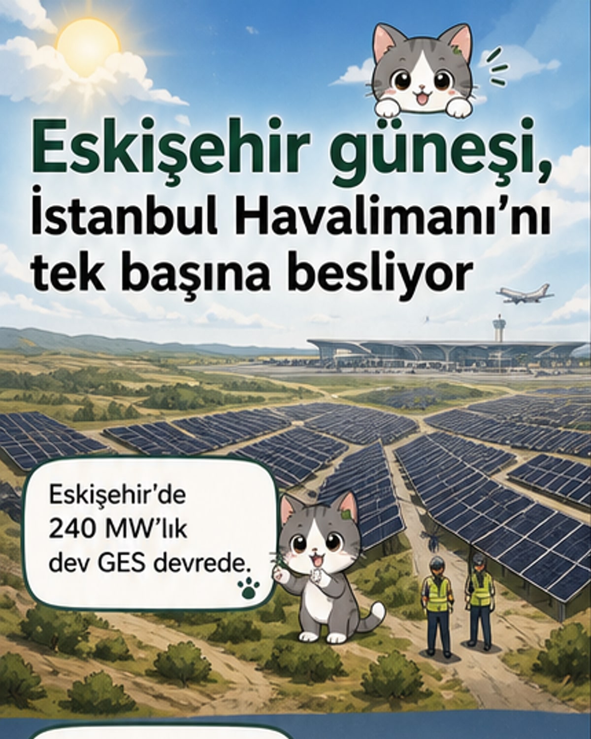 İstanbul Havalimanı artık güneşle çalışıyor