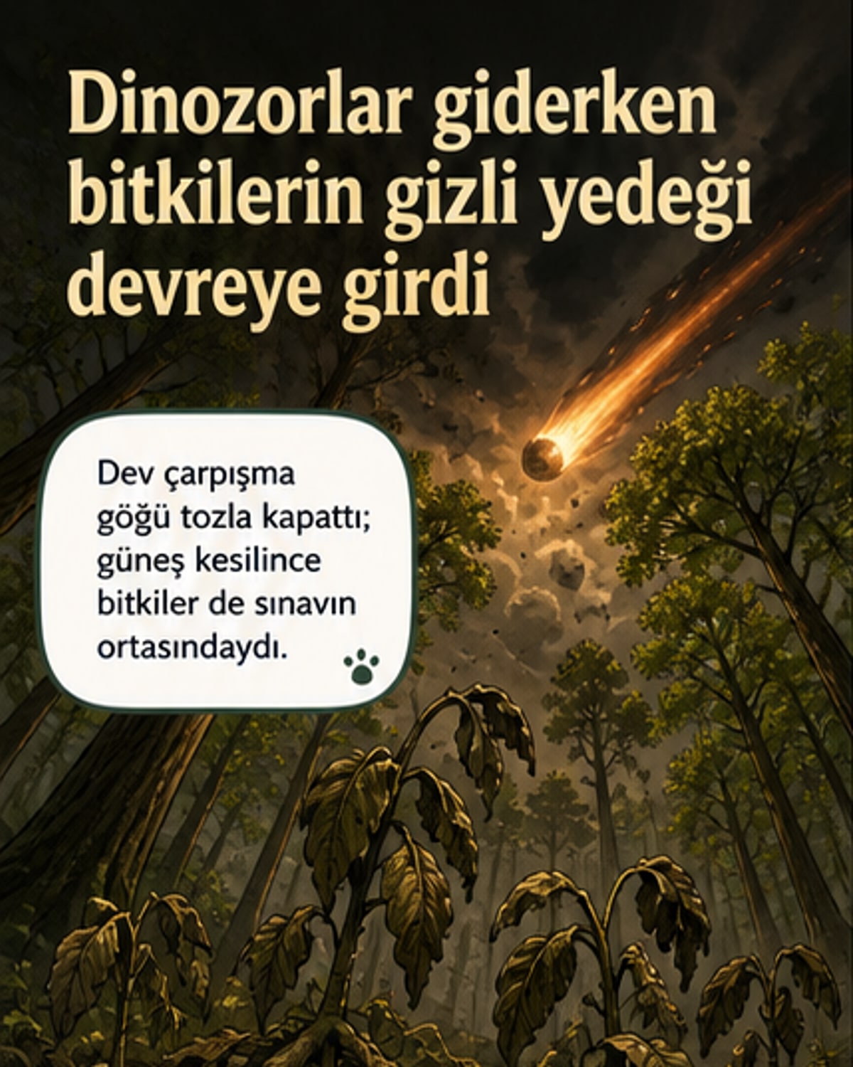 Dinozorlar yok olurken bitkiler hayatta kaldı
