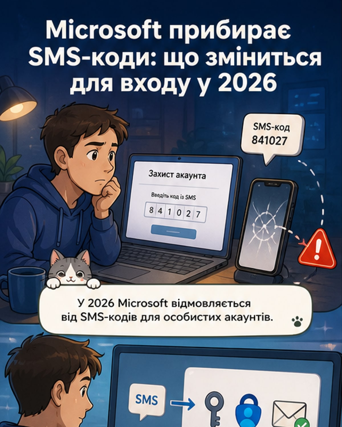Microsoft відмовляється від SMS-кодів