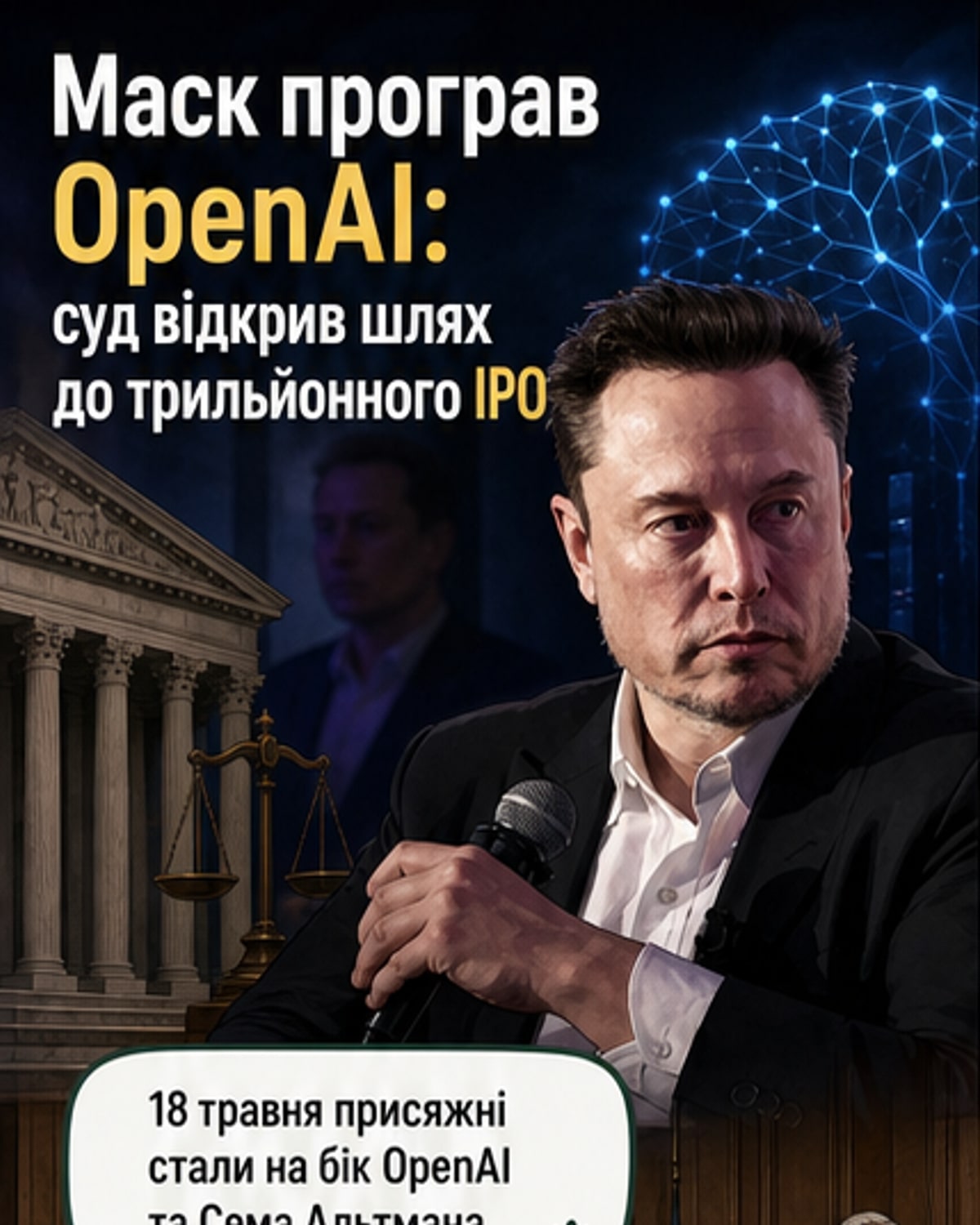 Маск програв суд проти OpenAI