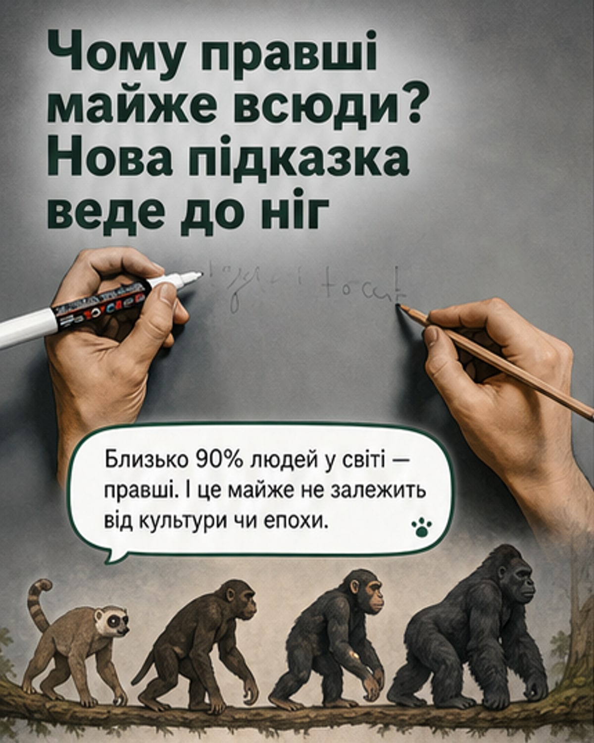 Чому 90% людей — правші?