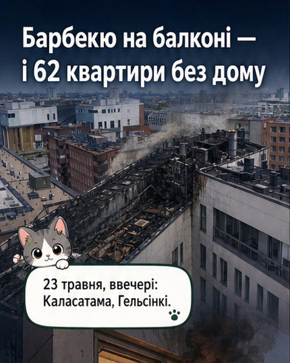 Пожежа від барбекю знищила 62 квартири