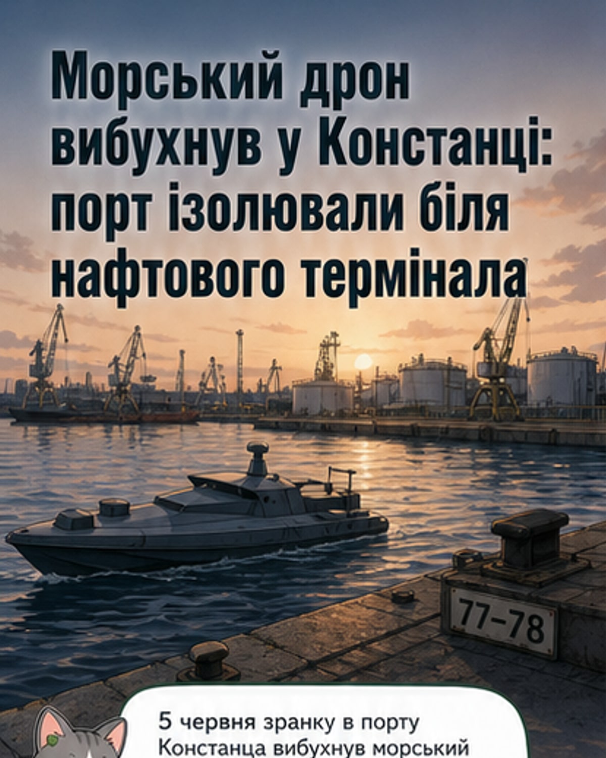 У порту Констанца вибухнув морський дрон