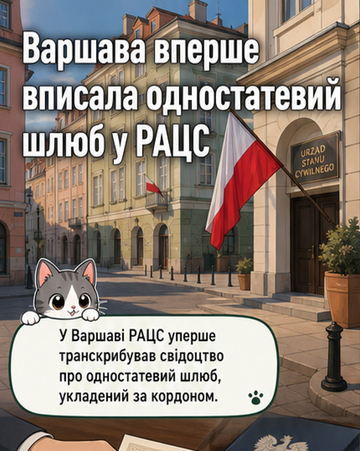 У Польщі вперше транскрибували шлюб одностатевої пари