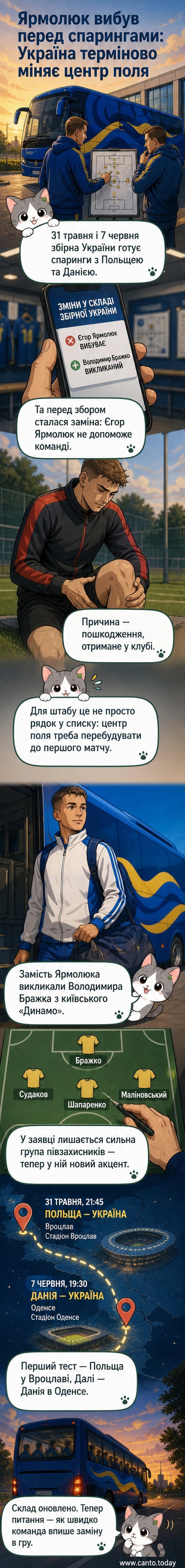 Футбольний м'яч на тлі логотипів збірних України, Польщі та Данії, з прапорами країн і датами товариських матчів