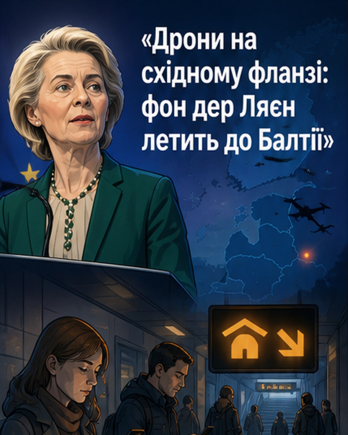 Фон дер Ляєн відреагувала на дрони біля Балтії
