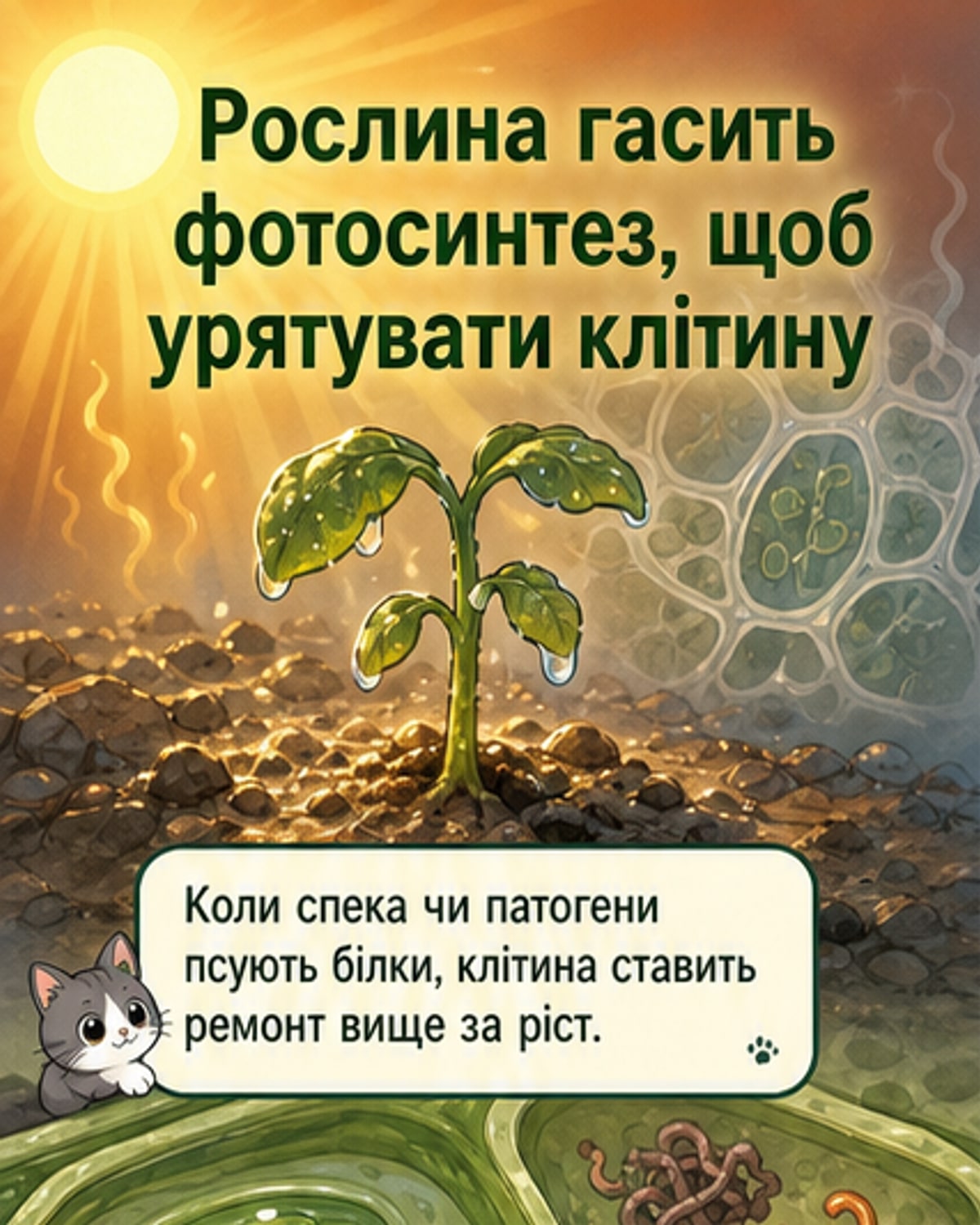 Рослини вимикають фотосинтез під час стресу