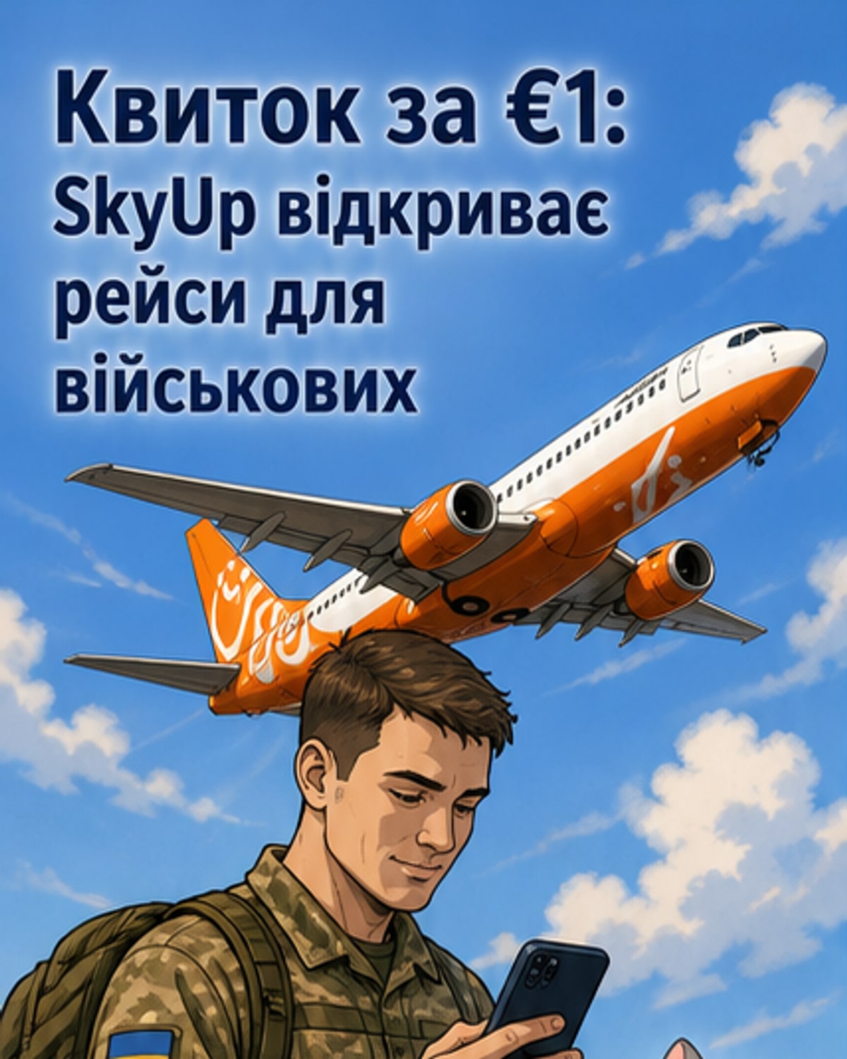 SkyUp пропонує квитки за €1 для військових