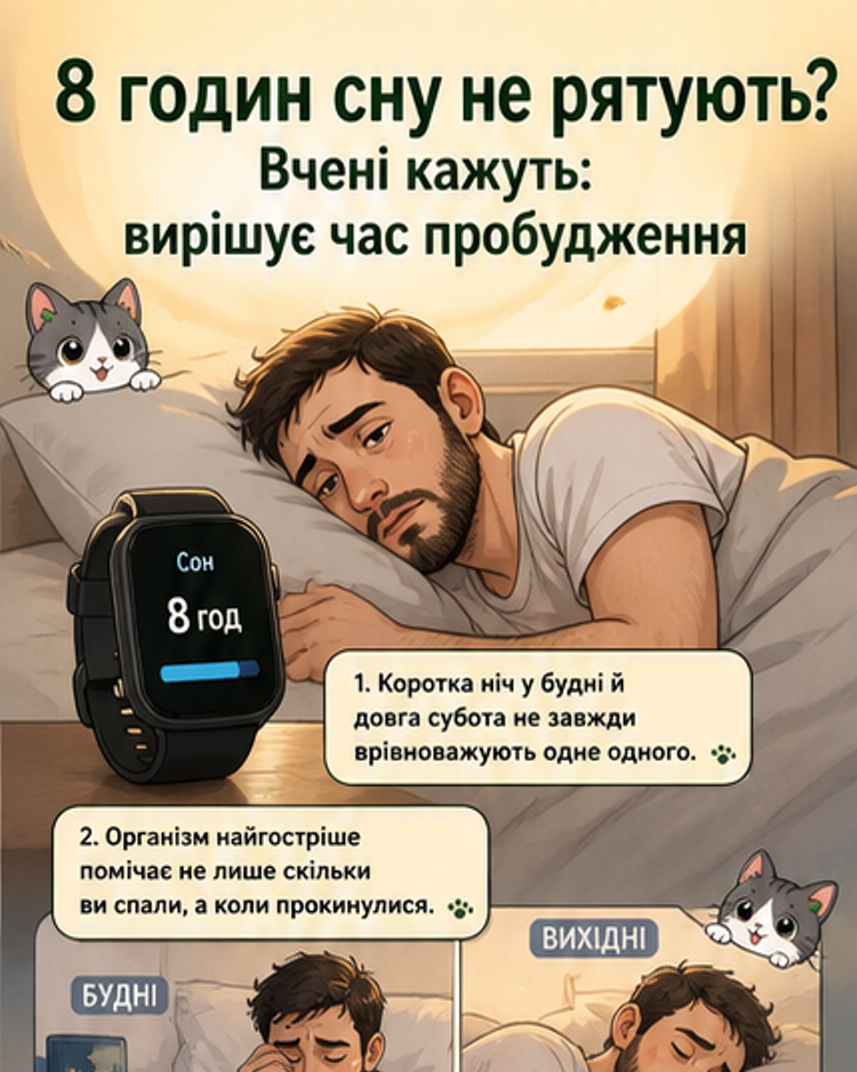 Регулярність сну важливіша за його тривалість
