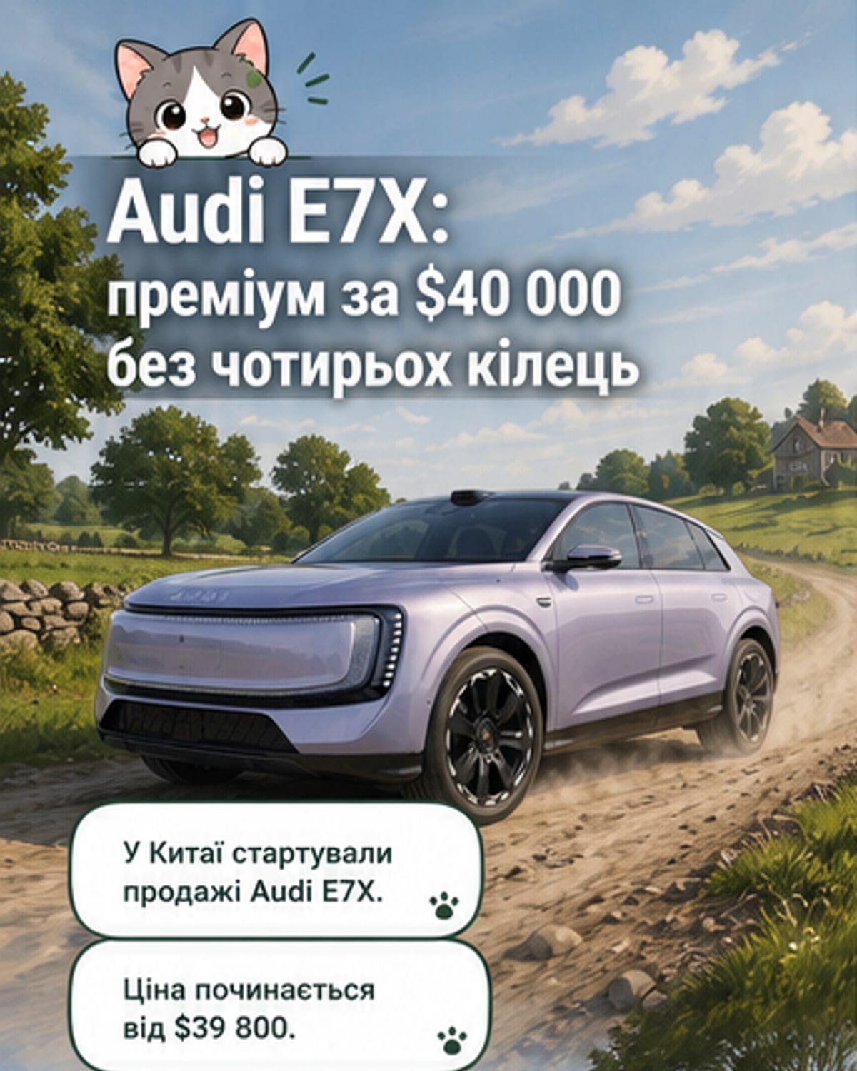 Електрокросовер Audi E7X за $40 000 із запасом ходу 750 км