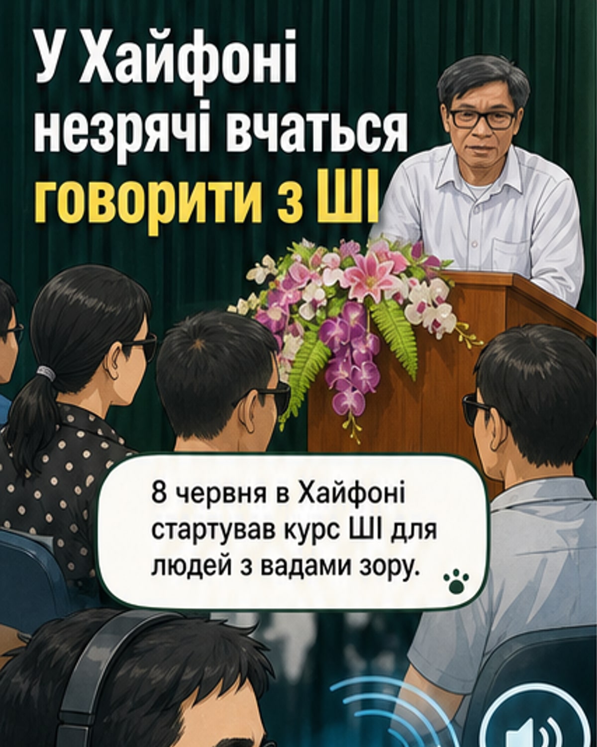 Асоціація сліпих у Хайфоні відкрила курси з ШІ