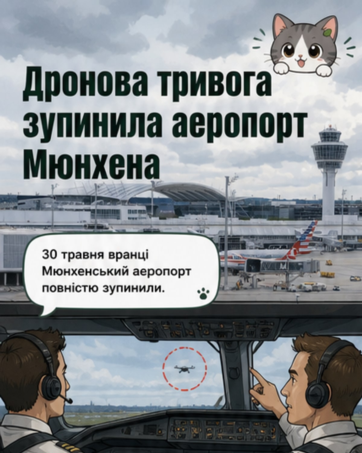 Аеропорт Мюнхена закрили через дрон
