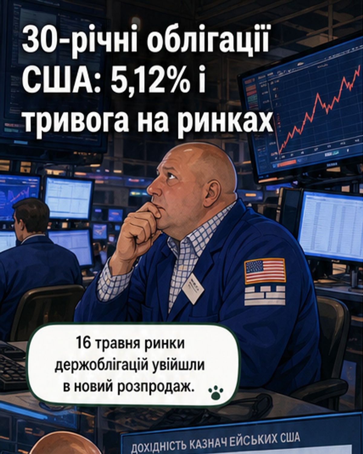 Дохідність 30-річних облігацій США сягнула 5,12%