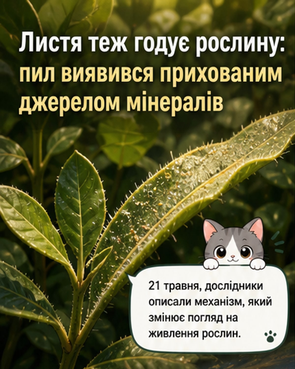Рослини «їдять» пил через листя