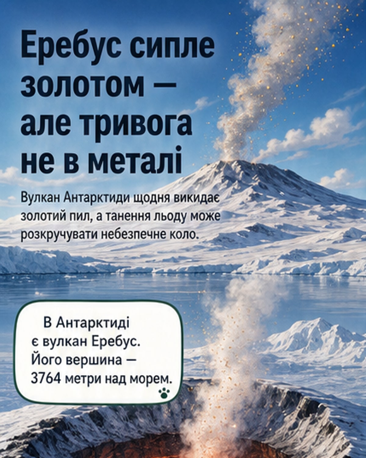 Вулкан щодня викидає 80 г золота