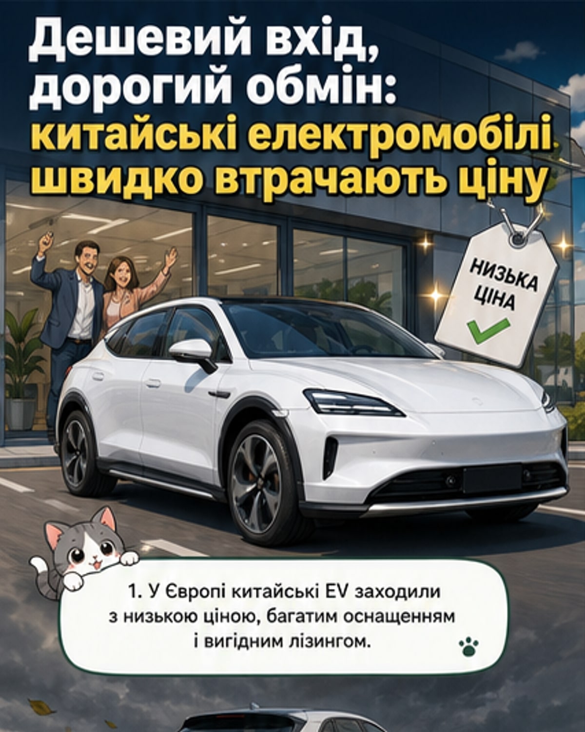 Китайські електромобілі дешевіють удвічі швидше