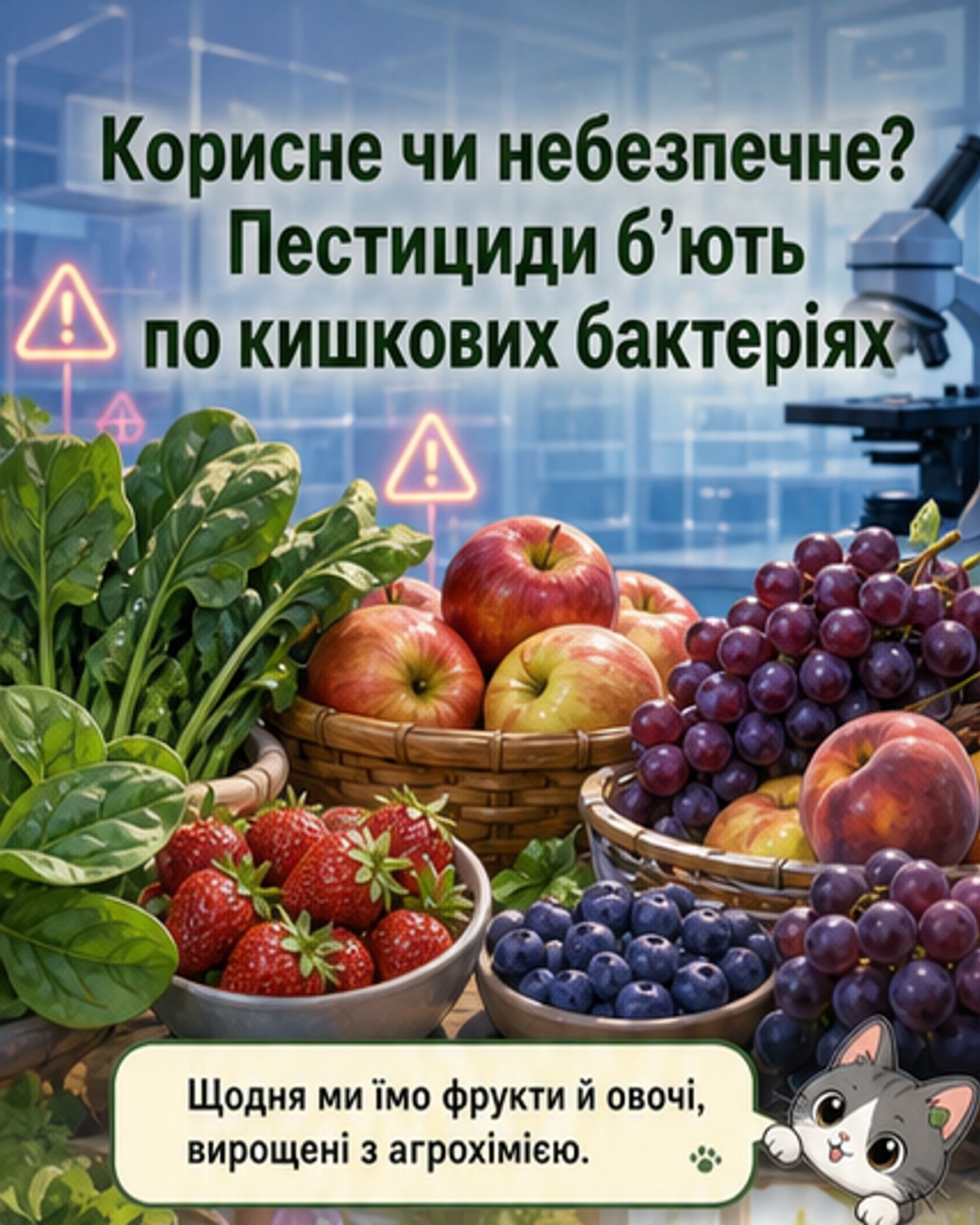 Пестициди у фруктах: нова небезпека для кишечника