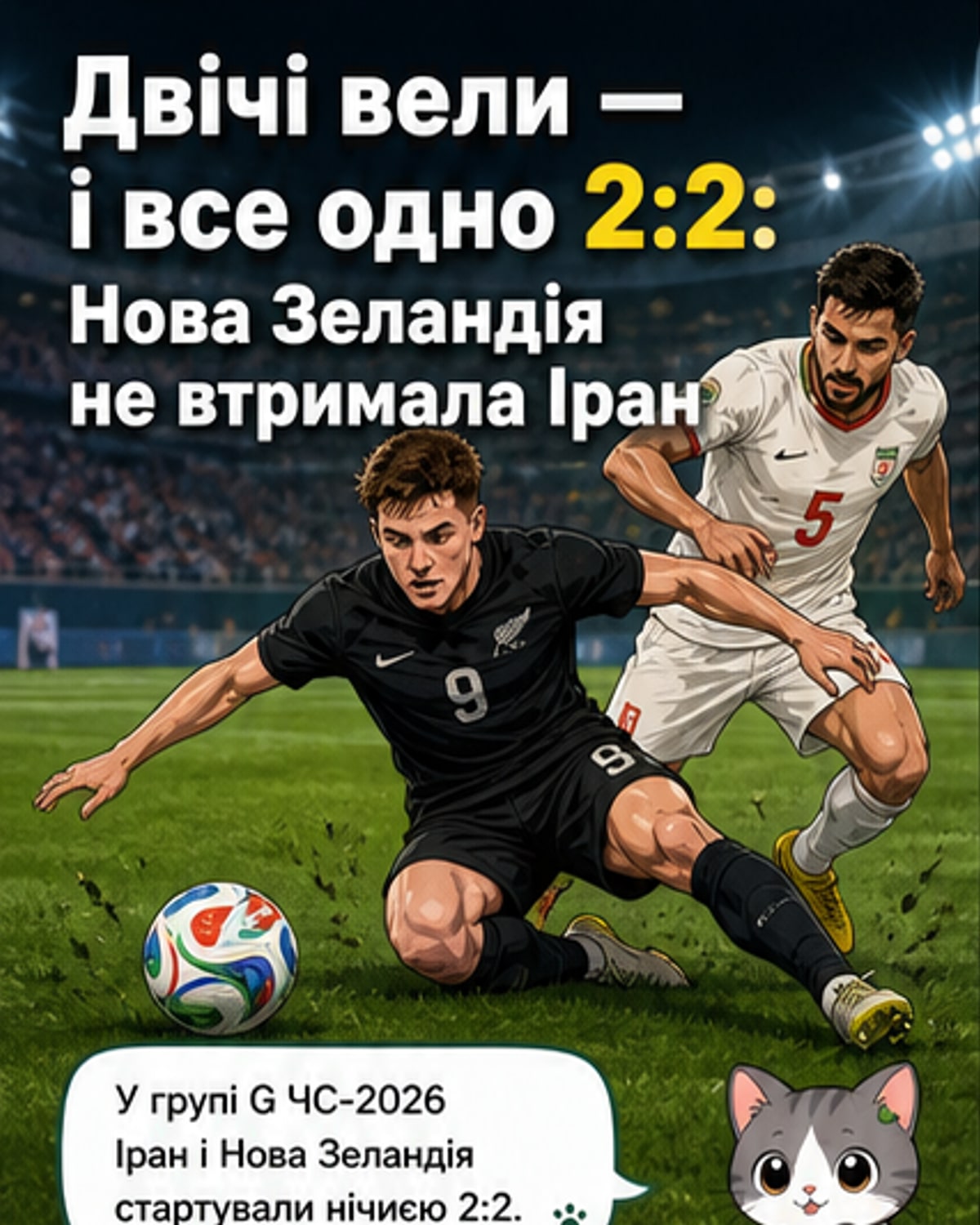 Іран і Нова Зеландія зіграли внічию у стартовому матчі ЧС