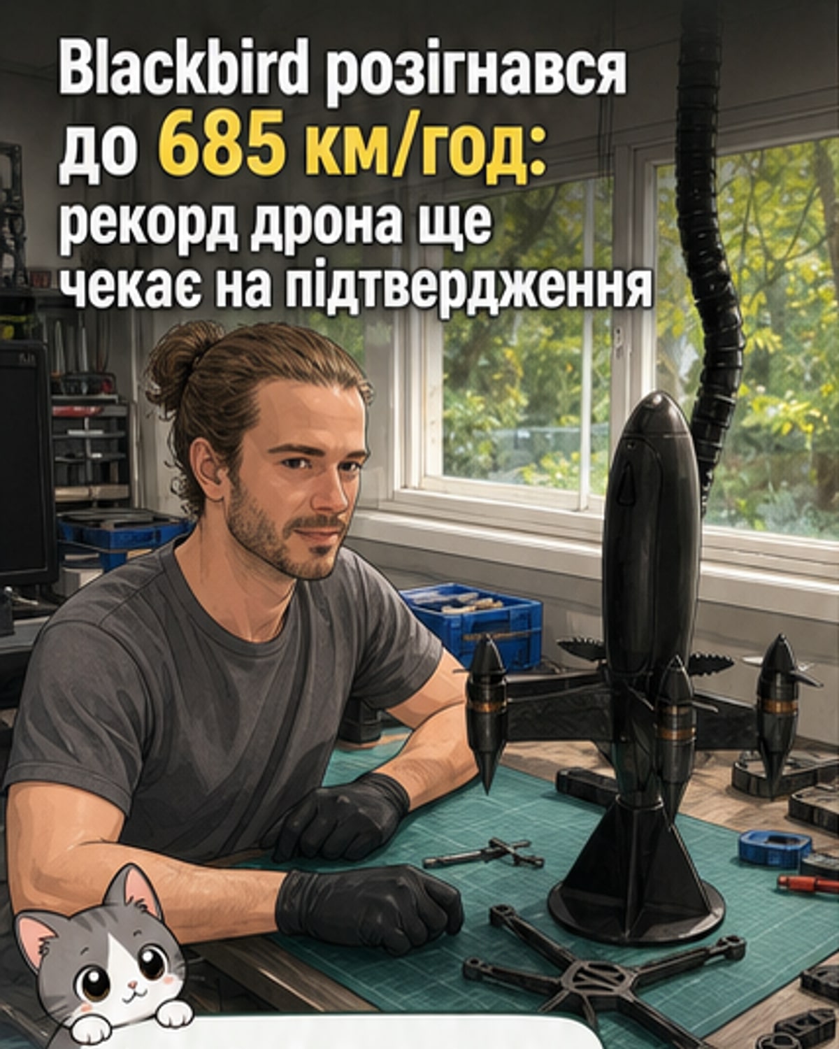 Дрон Blackbird розігнався до 685 км/год