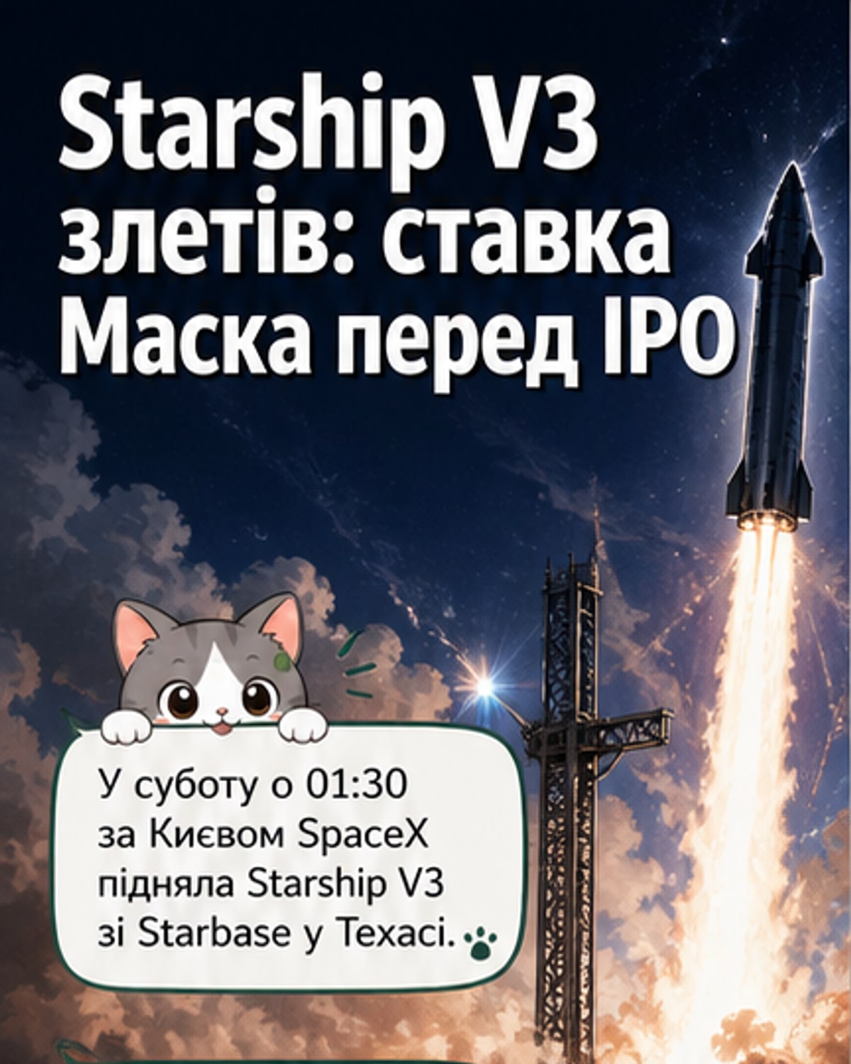 Starship V3 пройшов ключове випробування