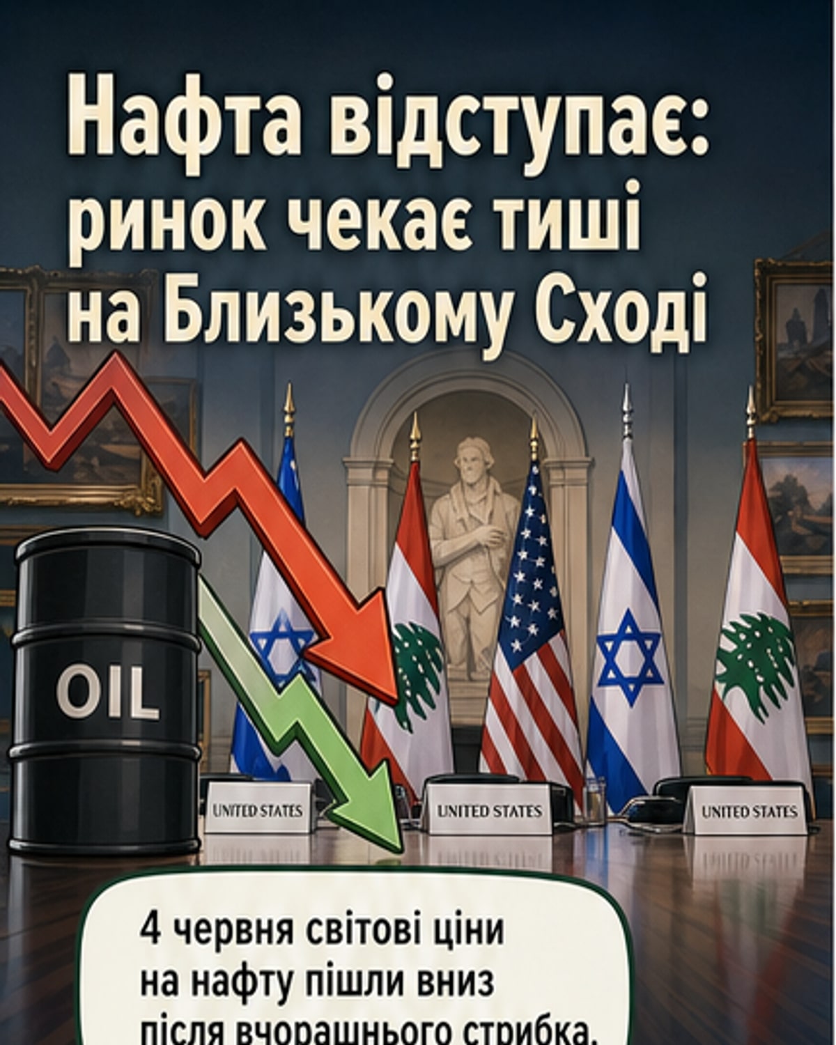 Нафта дешевшає на тлі згоди Ізраїлю та Лівану