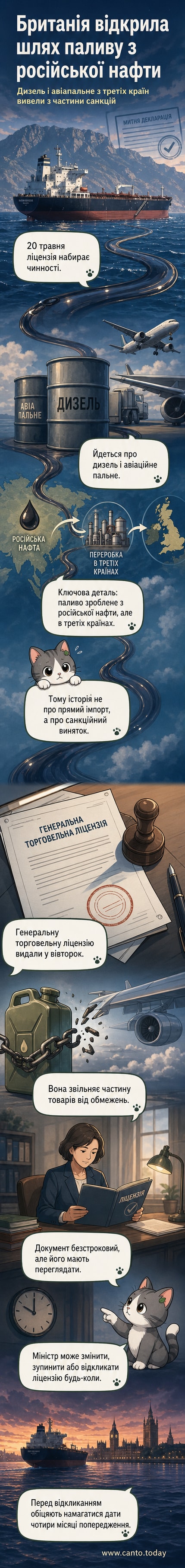 Танкер у морі з підписом 'IMO 9247443', на фоні схематичного зображення глобальних маршрутів поставок палива з позначками країн-посередників