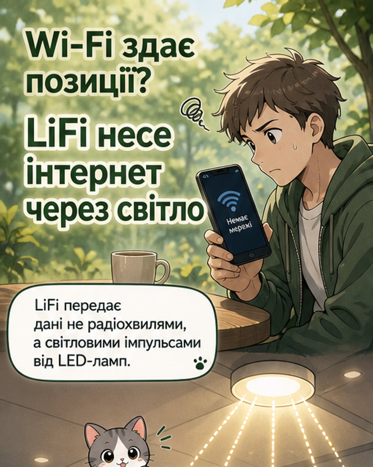 Інтернет через світло: LiFi у 100 разів швидший за Wi-Fi?