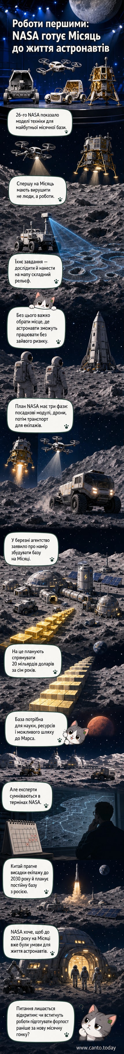 Моделі місячних роботів, дронів та транспортних засобів NASA, розташовані на імітації місячного ландшафту
